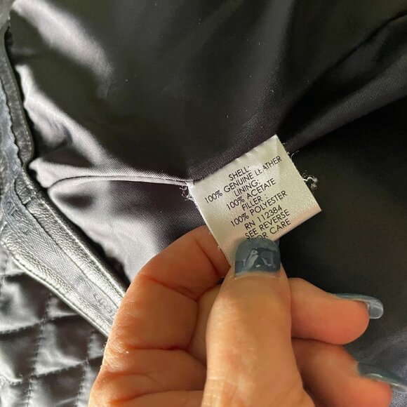 Calvin Klein Genuine Leather Trench Coat Women Small Black Classic Elegant Retro - Picture 7 of 15